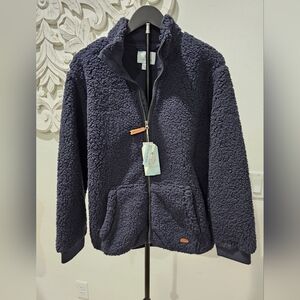 Class Club Boy's Charcoal Grey Sherpa Fleece Zip-Up Jacket Outerwear Size 4 & 14